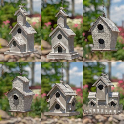 metal hanging bird houses|galvanized metal bird house.